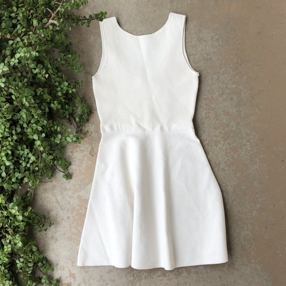 Theory Dresses & Skirts - Theory Irelia Ribbed Knit Cream Fit & Flare Dress